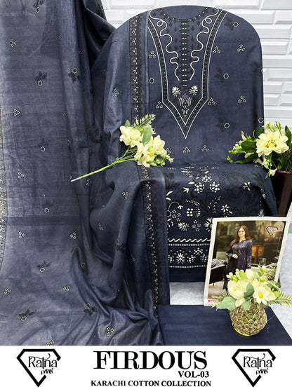 Firdous Vol 3 Ratna Prints Cotton Karachi Salwar Suits Wholesaler