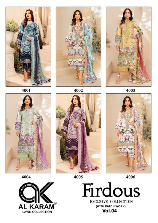 Firdous Vol 4 Al Karam Karachi Salwar Suits Manufacturer Gujarat