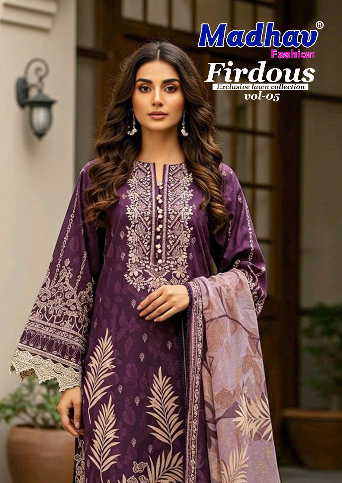 Firdous Vol 5 Madhav Fashion Lawn Cotton Karachi Salwar Suits Wholesale