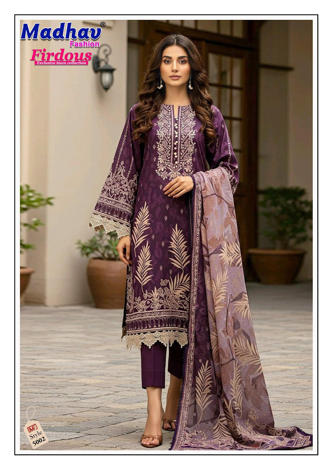 Firdous Vol 5 Madhav Fashion Lawn Cotton Karachi Salwar Suits Wholesale