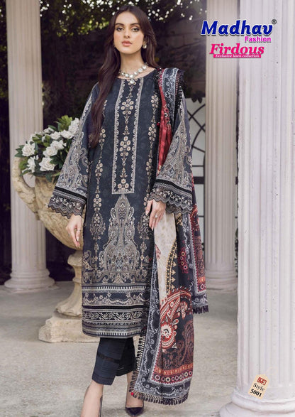 Firdous Vol 5 Madhav Fashion Lawn Cotton Karachi Salwar Suits Wholesale