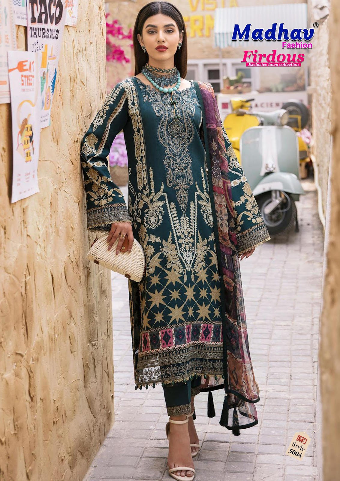 Firdous Vol 5 Madhav Fashion Lawn Cotton Karachi Salwar Suits Wholesale