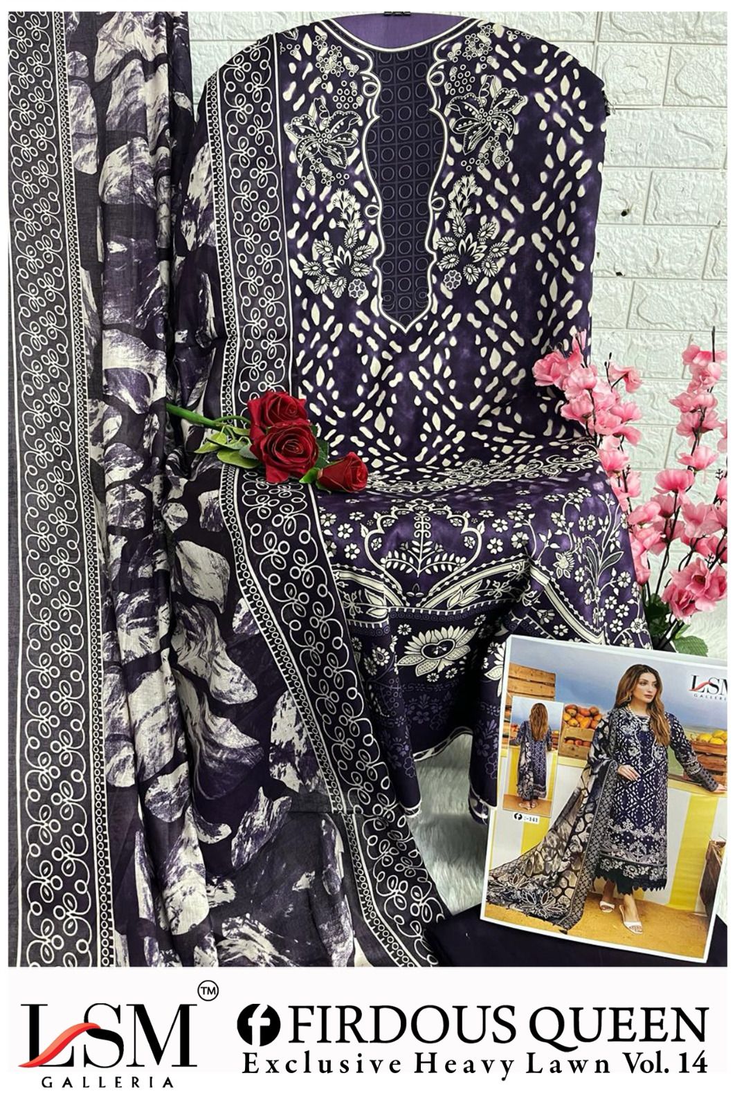 Firdous Queen Vol 14 Heavy Lawn Lsm Galleria Karachi Salwar Suits Wholesaler Gujarat