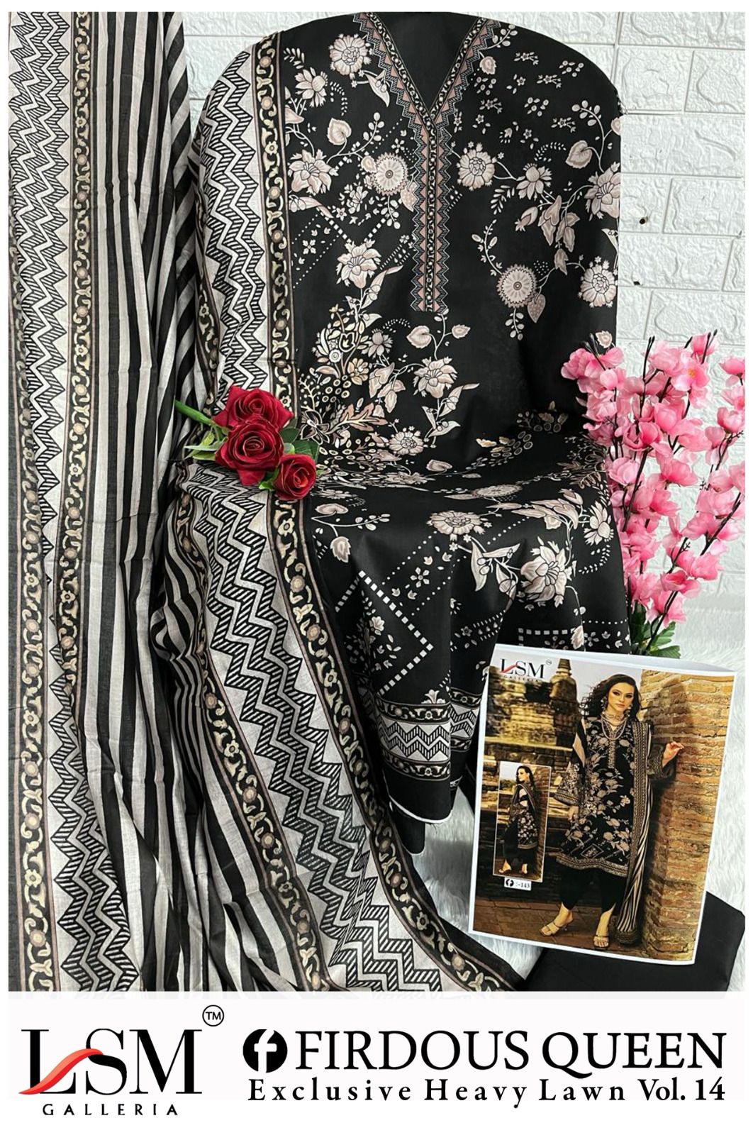 Firdous Queen Vol 14 Heavy Lawn Lsm Galleria Karachi Salwar Suits Wholesaler Gujarat