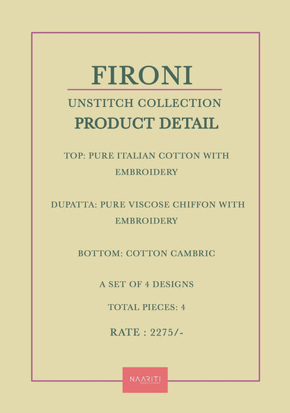 Fironi Naariti Italian Cotton Salwar Suits Exporter India
