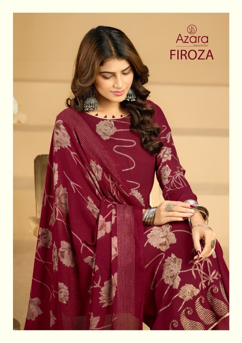 Firoza Radhika Fashion Azara Pure Viscose Karachi Salwar Suits Exporter