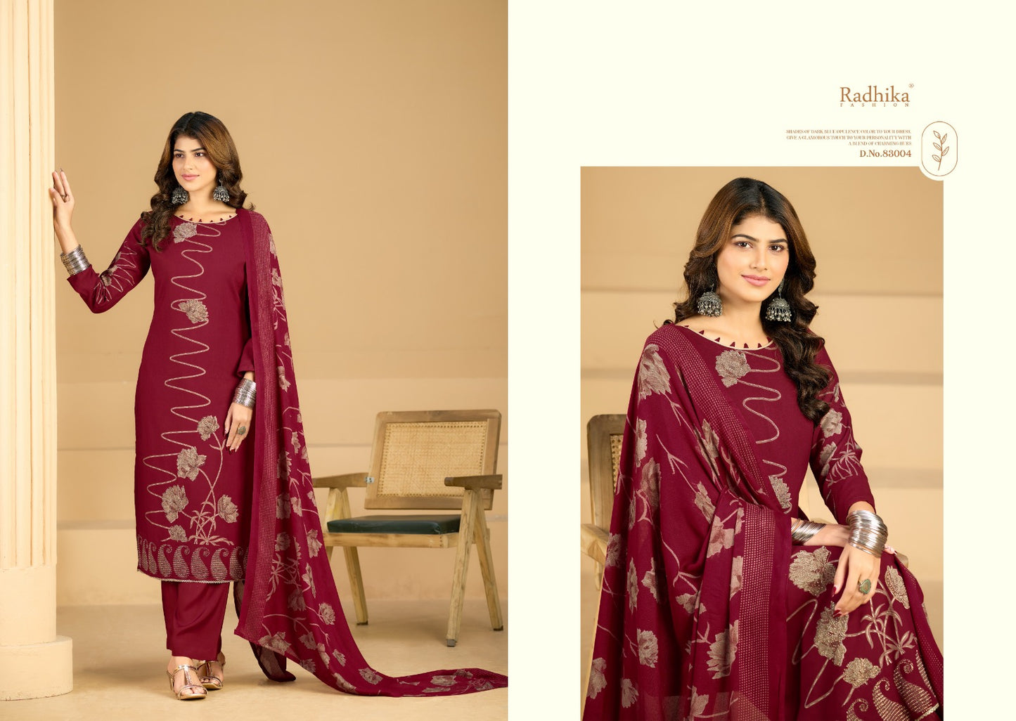 Firoza Radhika Fashion Azara Pure Viscose Karachi Salwar Suits Exporter