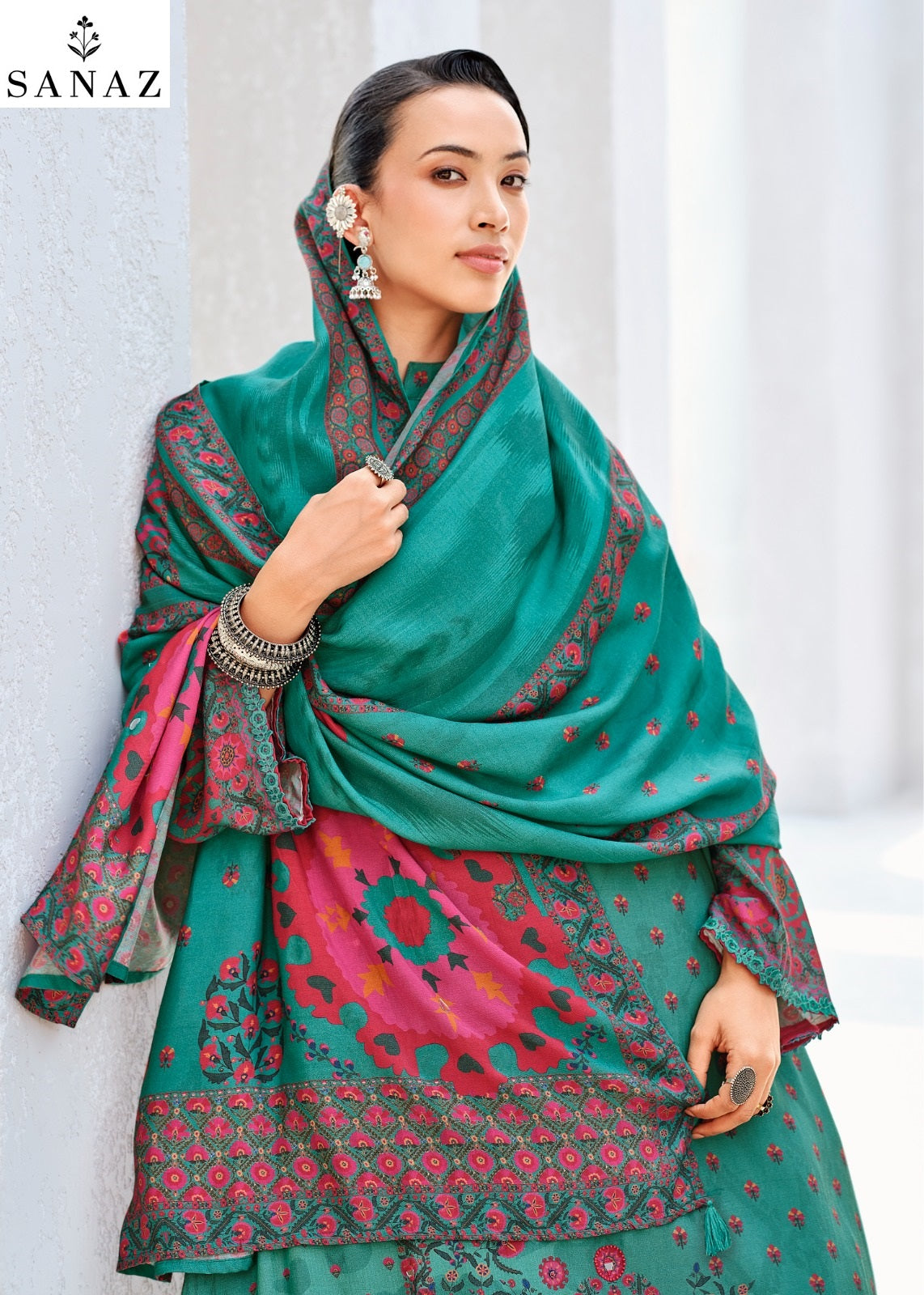 Firoza Sanaz Viscose Muslin Pant Style Suits Exporter Gujarat