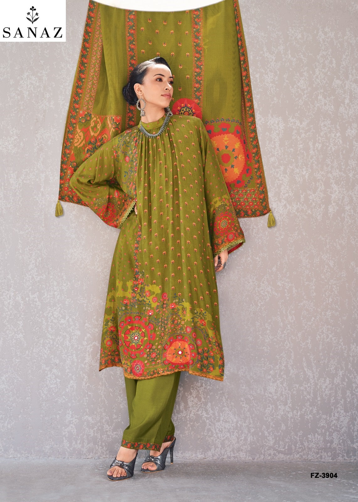 Firoza Sanaz Viscose Muslin Pant Style Suits Exporter Gujarat