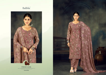 Firoza Vol 4 Radhika Fashion Azara Viscose Reyon Karachi Salwar Suits Wholesale Price