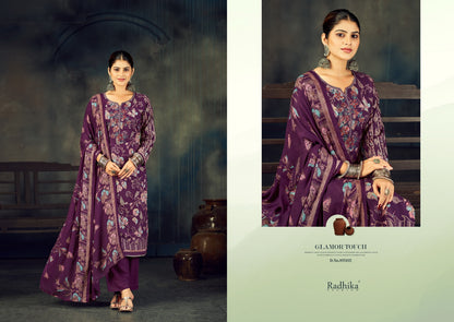 Firoza Vol 4 Radhika Fashion Azara Viscose Reyon Karachi Salwar Suits Wholesale Price