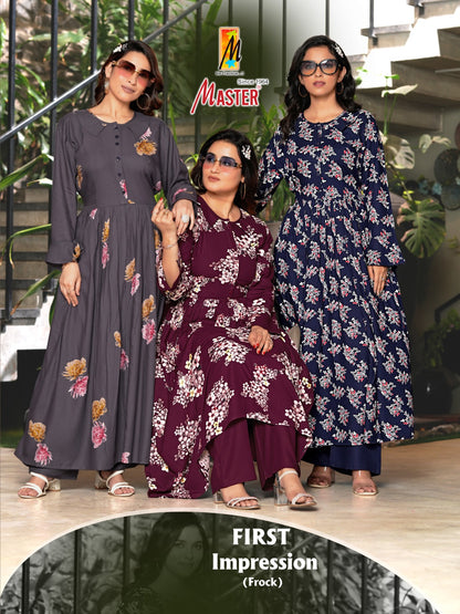 First Impression Master Rayon Kurti Pant Set Supplier