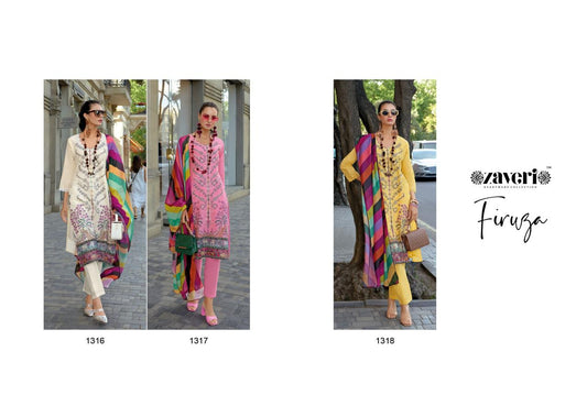Firuza Zaveri Cotton Jacquard Pakistani Readymade Suits Manufacturer India
