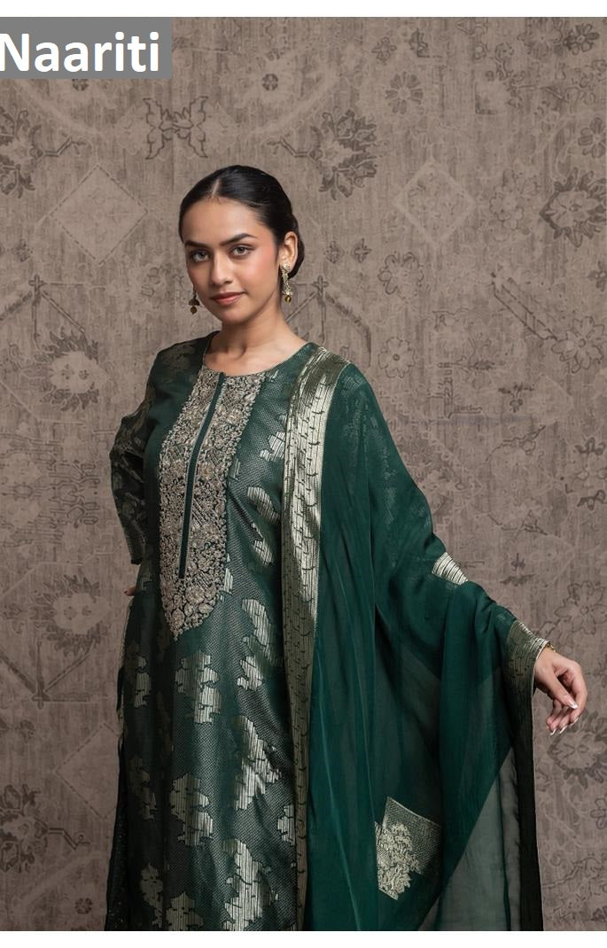 Firzit 2913 Naariti Silk Jacquard Pant Style Suits Supplier