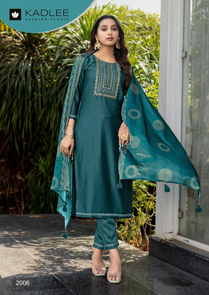 Fitoor Kadlee Gaji Silk Readymade Pant Style Suits Manufacturer Ahmedabad