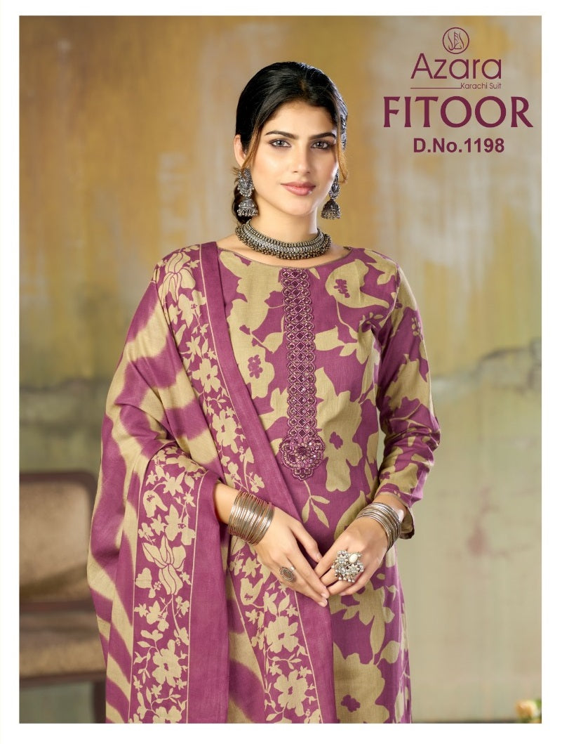 Fitoor Radhika Fashion Azara Lawn Cotton Karachi Salwar Suits Wholesale Rate
