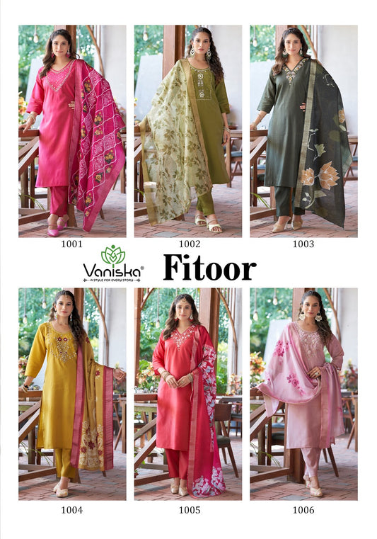 Fitoor Vaniska Colour Pix Roman Readymade Pant Style Suits Wholesale Rate