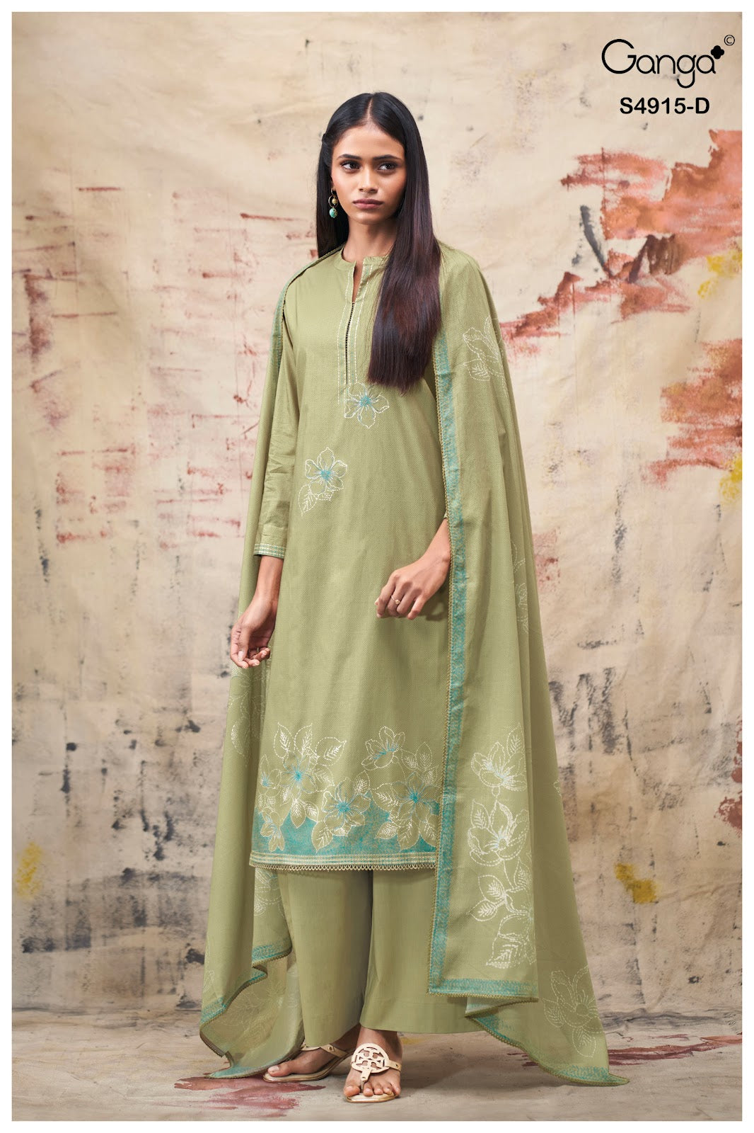 Fivanshi S4915 Ganga Cotton Plazzo Style Suits Exporter India