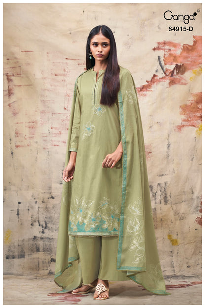 Fivanshi S4915 Ganga Cotton Plazzo Style Suits Exporter India