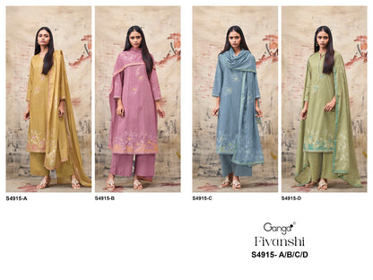 Fivanshi S4915 Ganga Cotton Plazzo Style Suits Exporter India