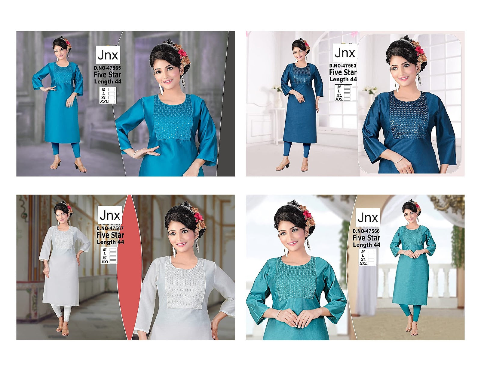 Five Star Jnx Straight Cut Kurtis Supplier Gujarat