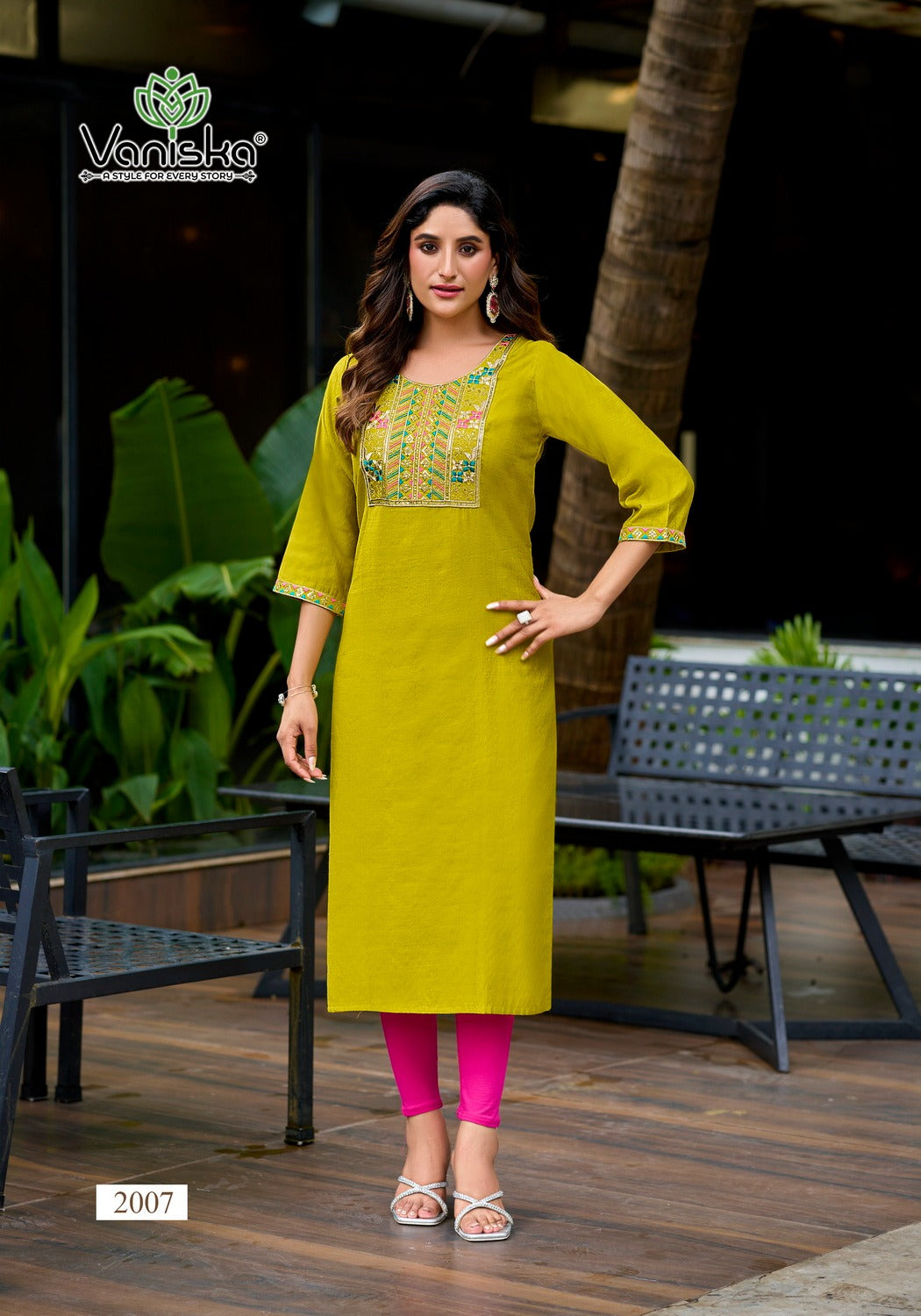 Five Star Vol 2 Vaniska Vatican Silk Long Straight Kurti Wholesaler Ahmedabad