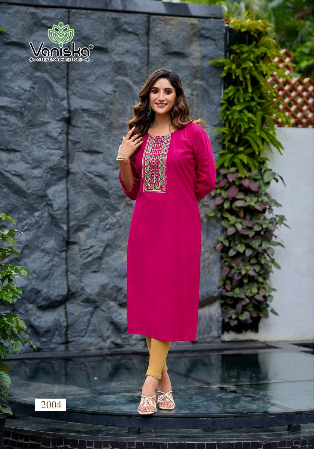Five Star Vol 2 Vaniska Vatican Silk Long Straight Kurti Wholesaler Ahmedabad