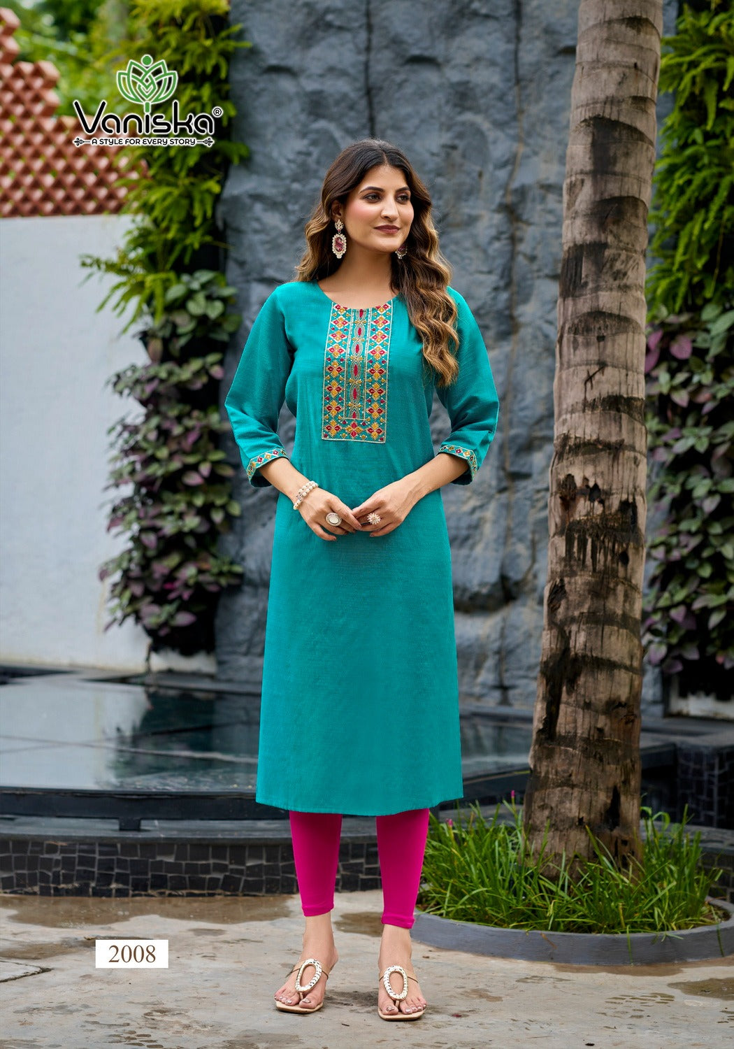 Five Star Vol 2 Vaniska Vatican Silk Long Straight Kurti Wholesaler Ahmedabad