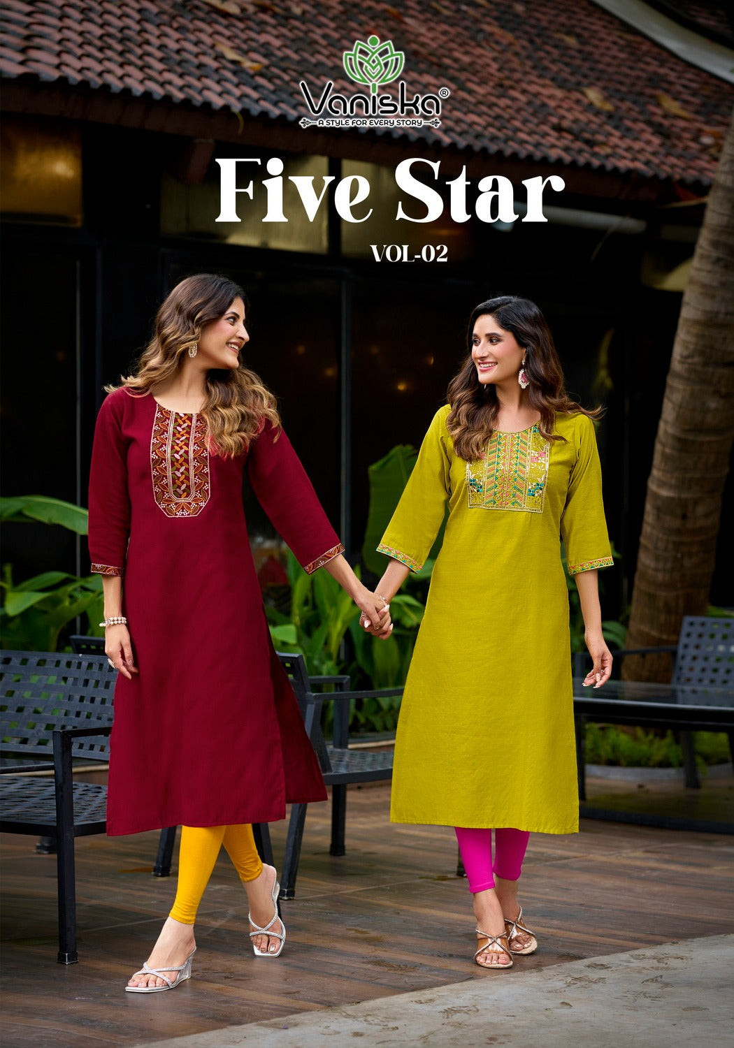 Five Star Vol 2 Vaniska Vatican Silk Long Straight Kurti Wholesaler Ahmedabad