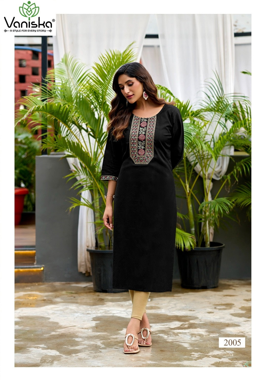 Five Star Vol 2 Vaniska Vatican Silk Long Straight Kurti Wholesaler Ahmedabad