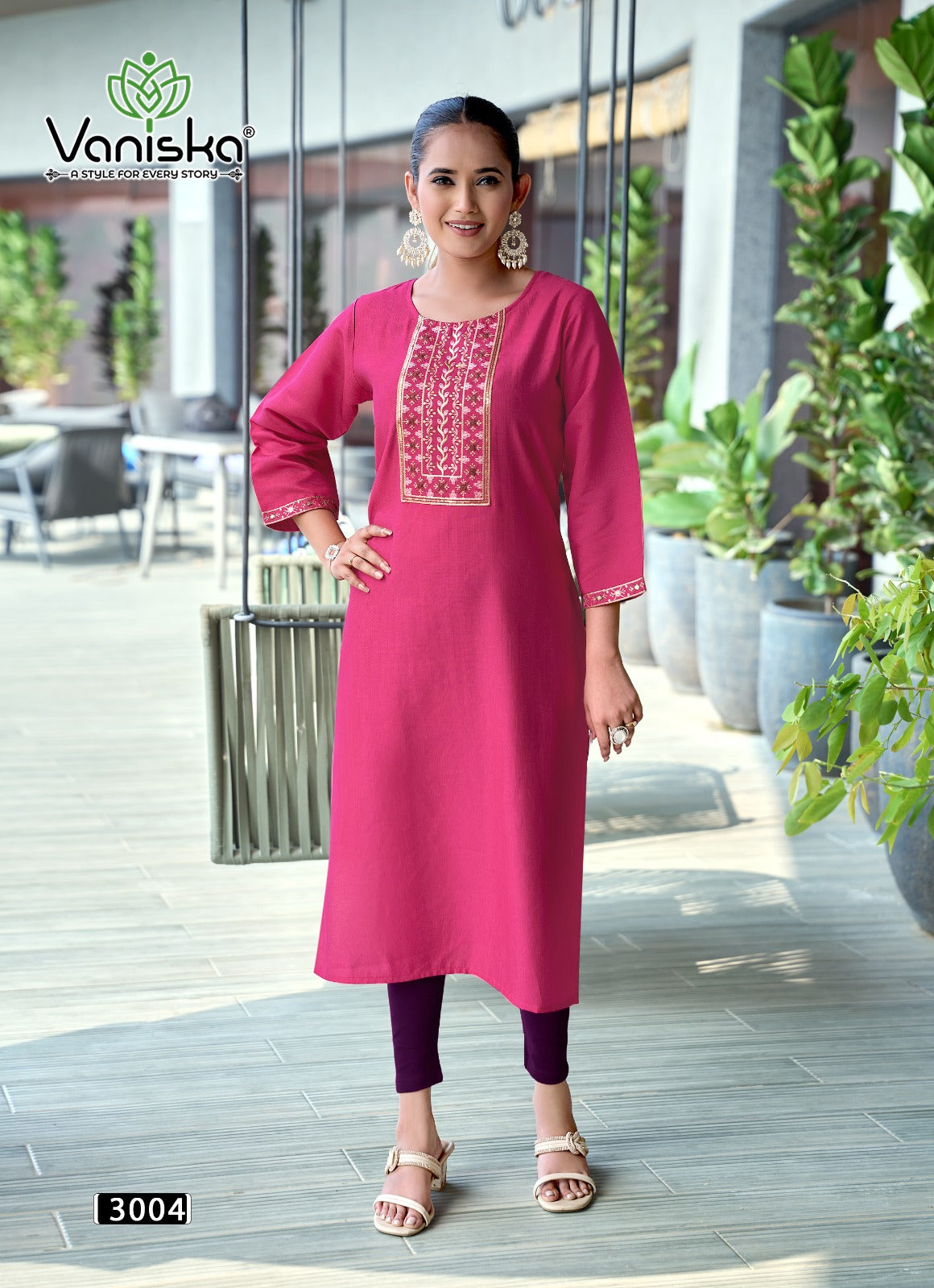 Five Star Vol 3 Vaniska Vatican Silk Long Straight Kurti Exporter