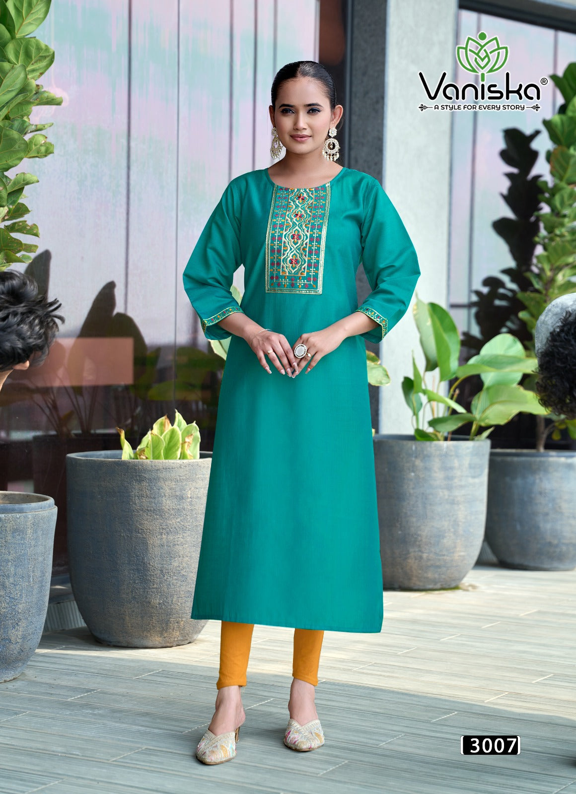 Five Star Vol 3 Vaniska Vatican Silk Long Straight Kurti Exporter