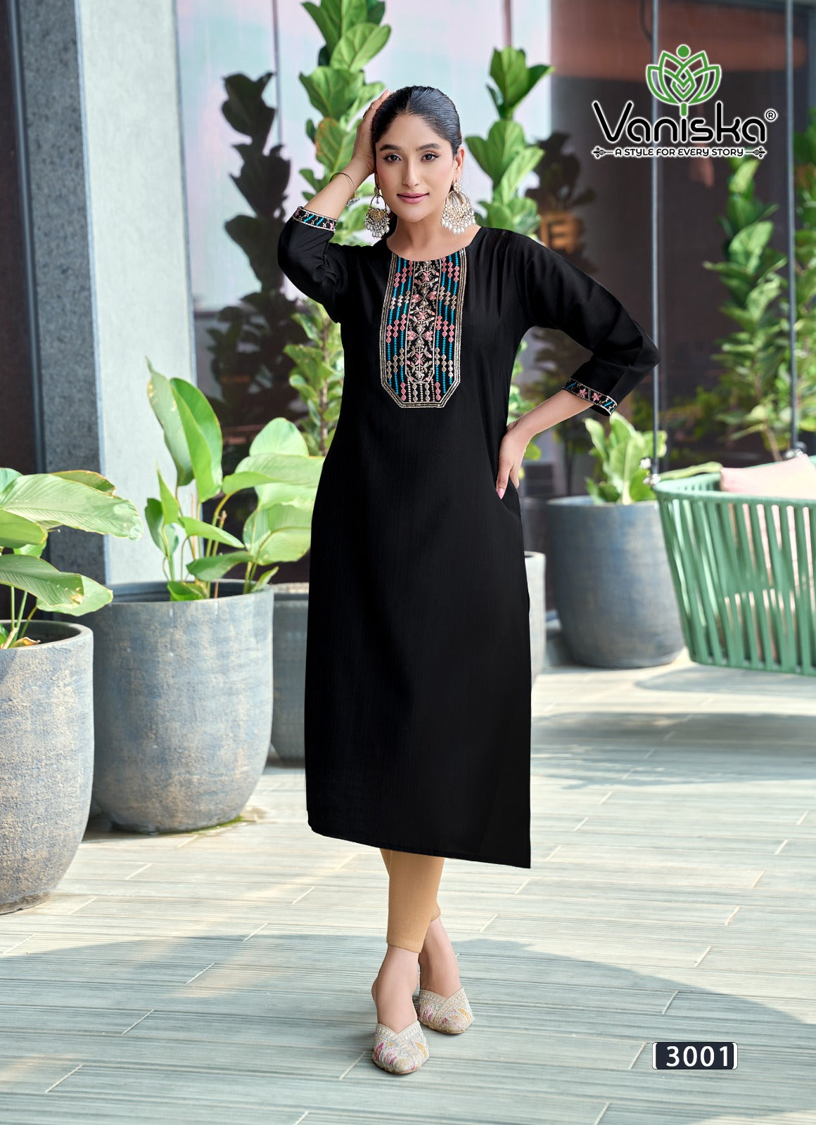 Five Star Vol 3 Vaniska Vatican Silk Long Straight Kurti Exporter