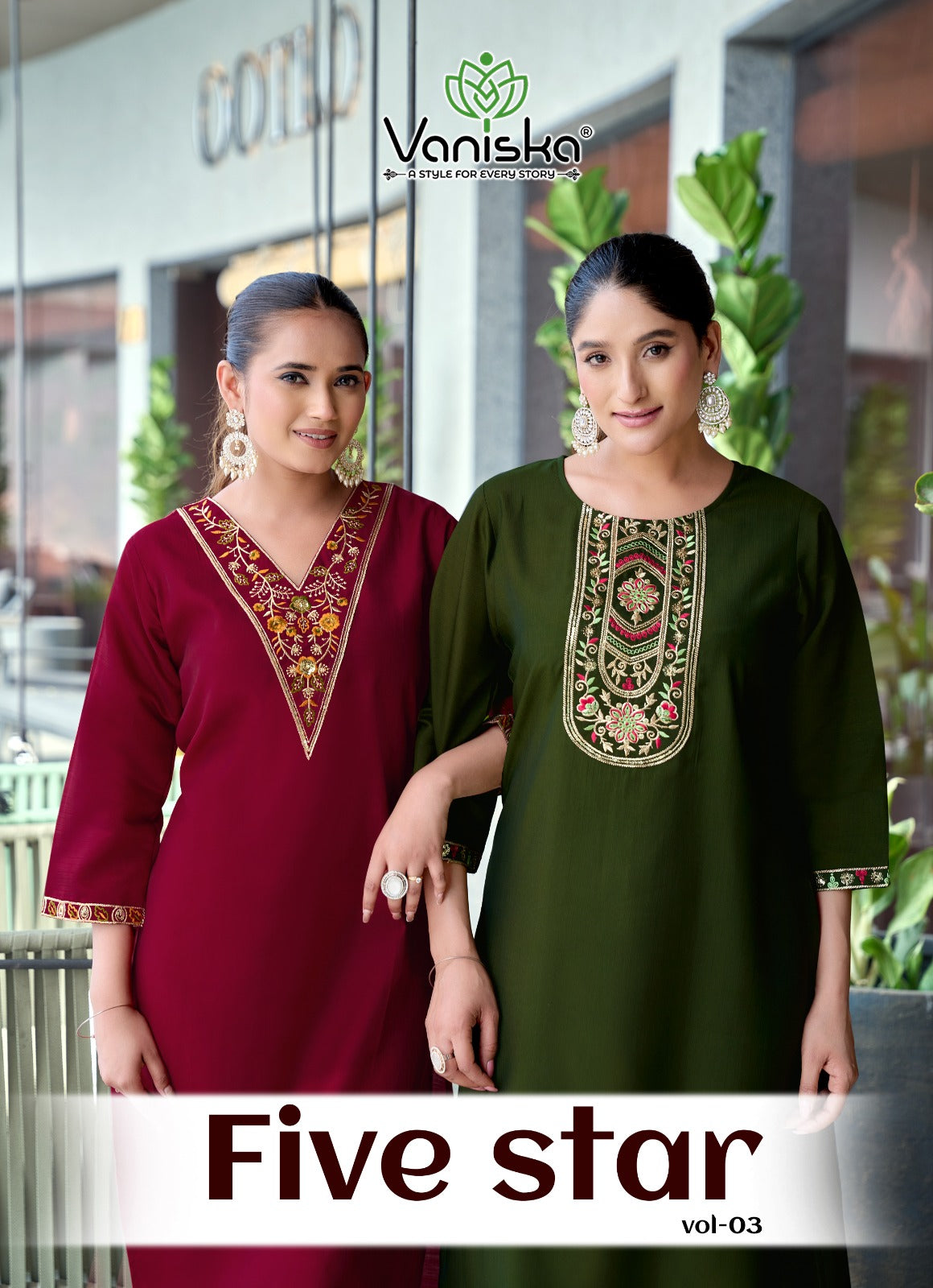 Five Star Vol 3 Vaniska Vatican Silk Long Straight Kurti Exporter