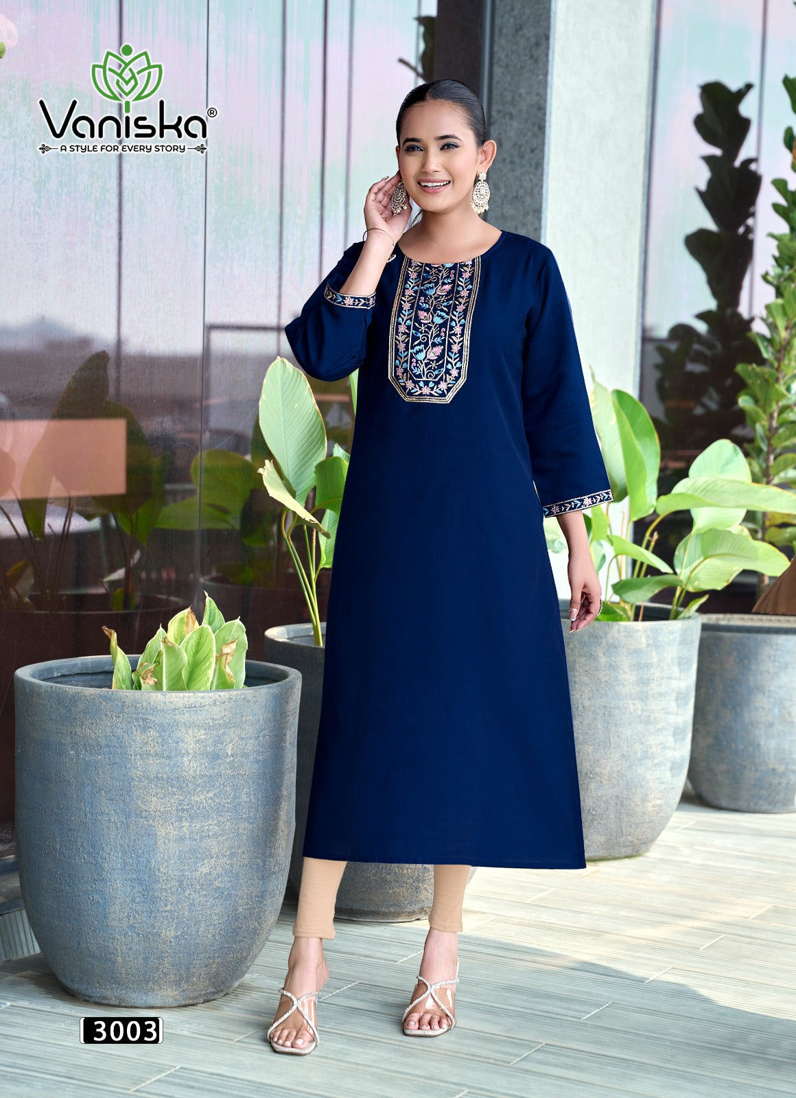 Five Star Vol 3 Vaniska Vatican Silk Long Straight Kurti Exporter