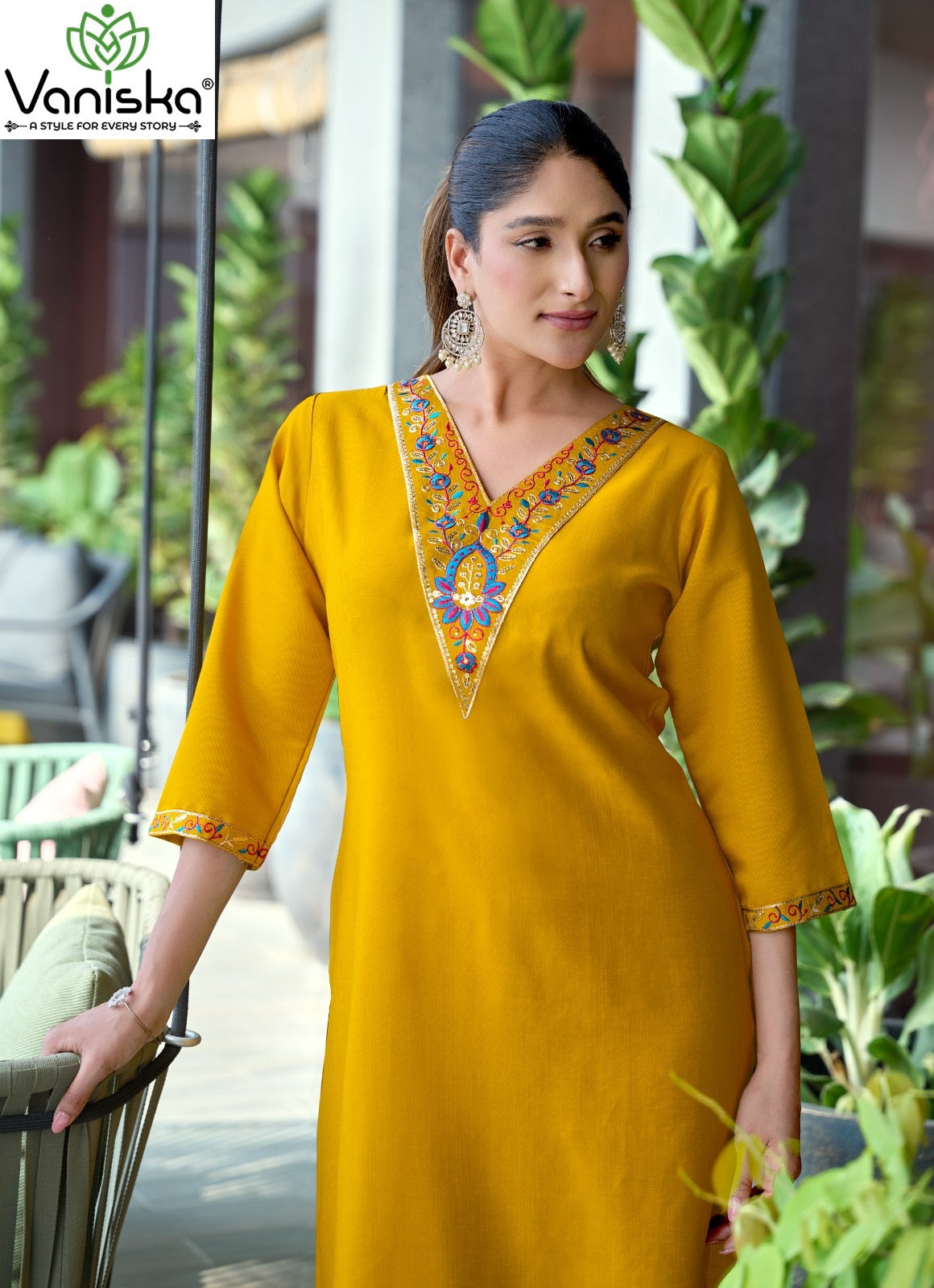 Five Star Vol 3 Vaniska Vatican Silk Long Straight Kurti Exporter