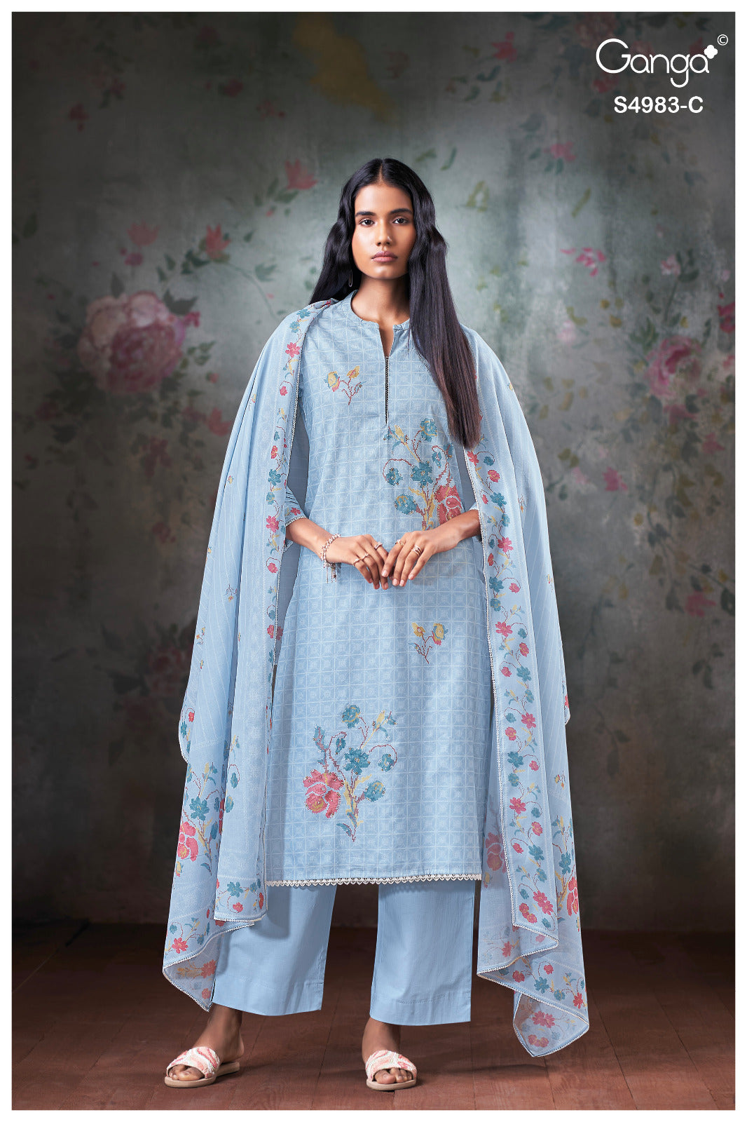 Fiyara 4983 Ganga Cotton Pant Style Suits Exporter
