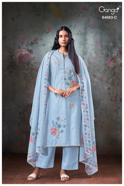 Fiyara 4983 Ganga Cotton Pant Style Suits Exporter