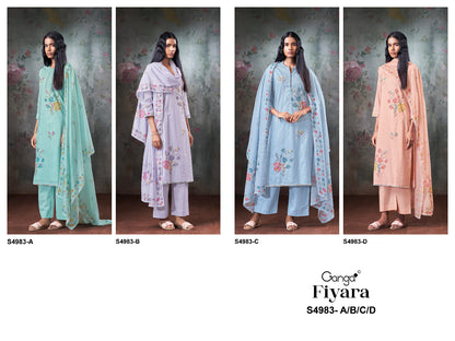 Fiyara 4983 Ganga Cotton Pant Style Suits Exporter