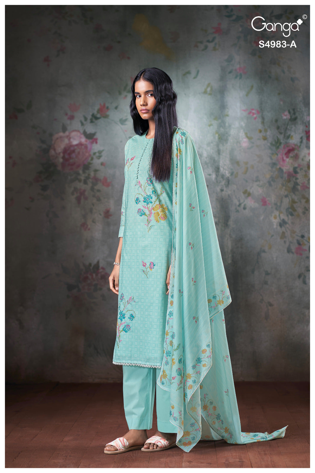 Fiyara 4983 Ganga Cotton Pant Style Suits Exporter