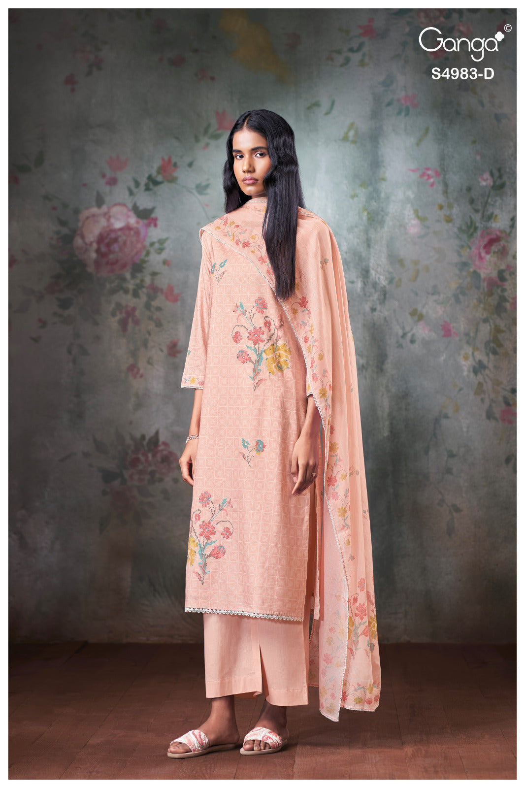Fiyara 4983 Ganga Cotton Pant Style Suits Exporter