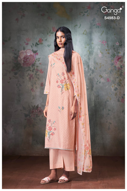 Fiyara 4983 Ganga Cotton Pant Style Suits Exporter