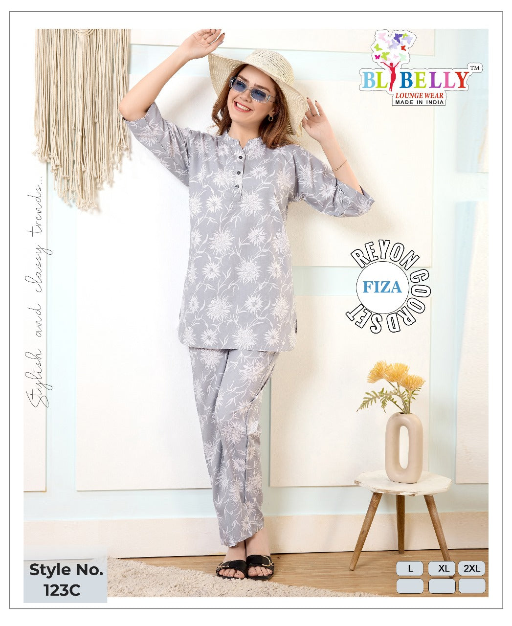 Fiza 120-122 Belly Rayon Co Ord Set Wholesaler Gujarat