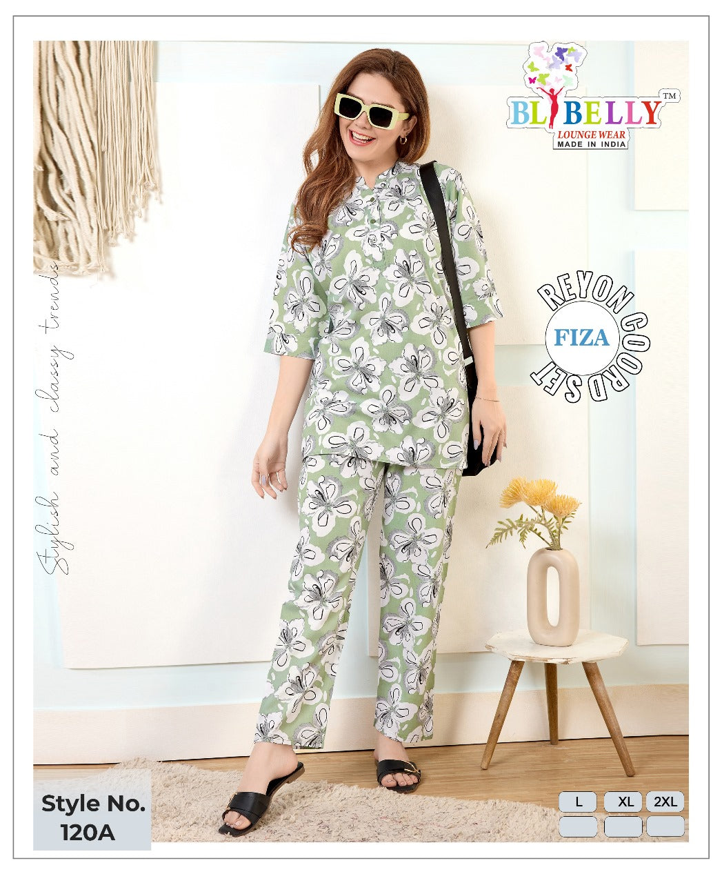 Fiza 120-122 Belly Rayon Co Ord Set Wholesaler Gujarat
