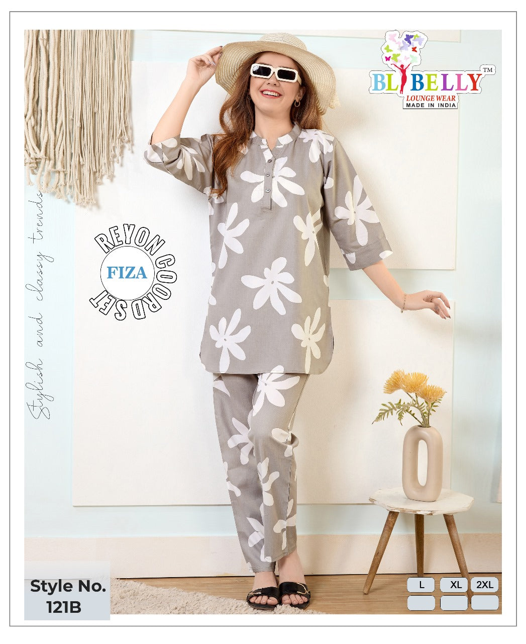 Fiza 120-122 Belly Rayon Co Ord Set Wholesaler Gujarat