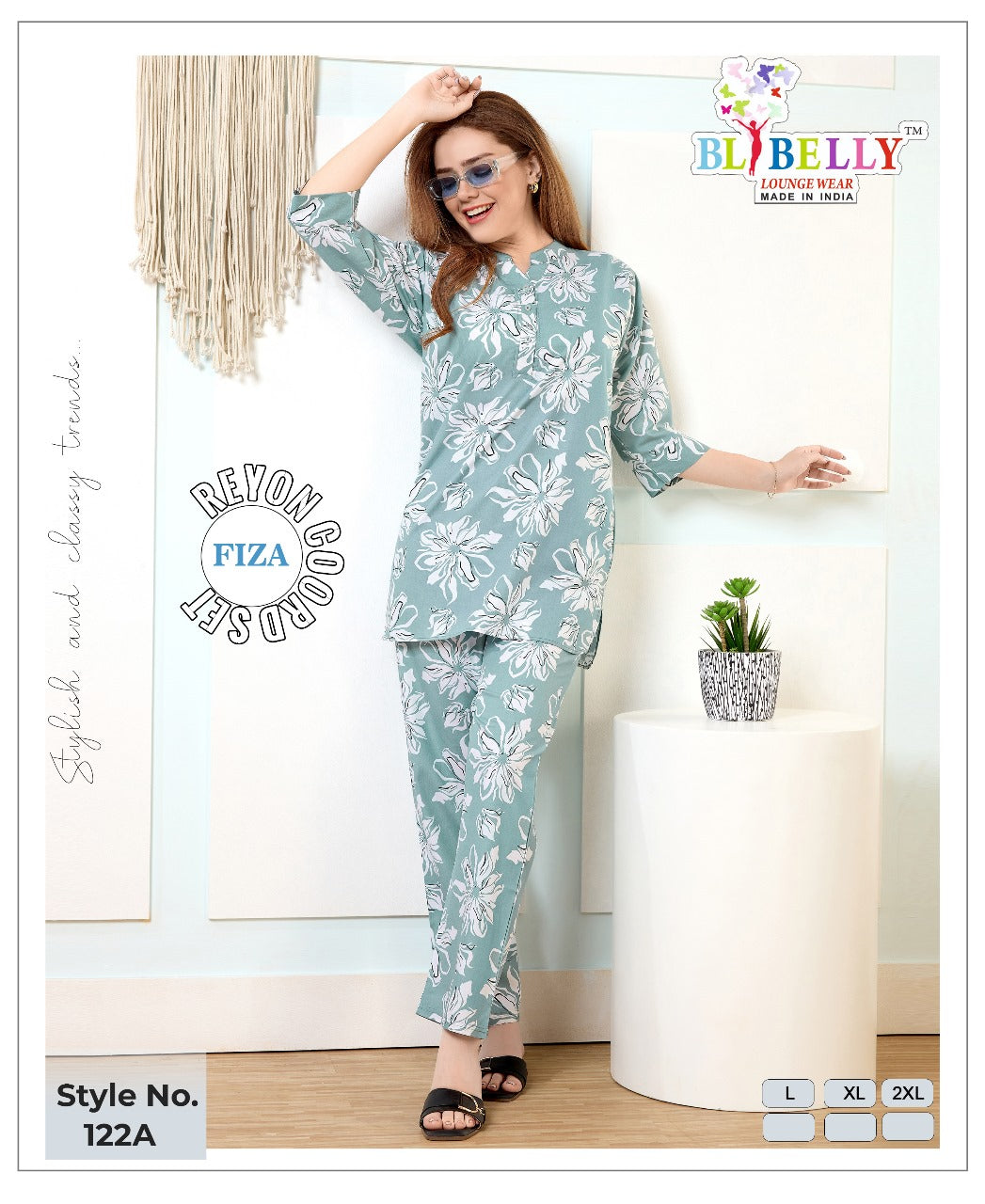 Fiza 120-122 Belly Rayon Co Ord Set Wholesaler Gujarat