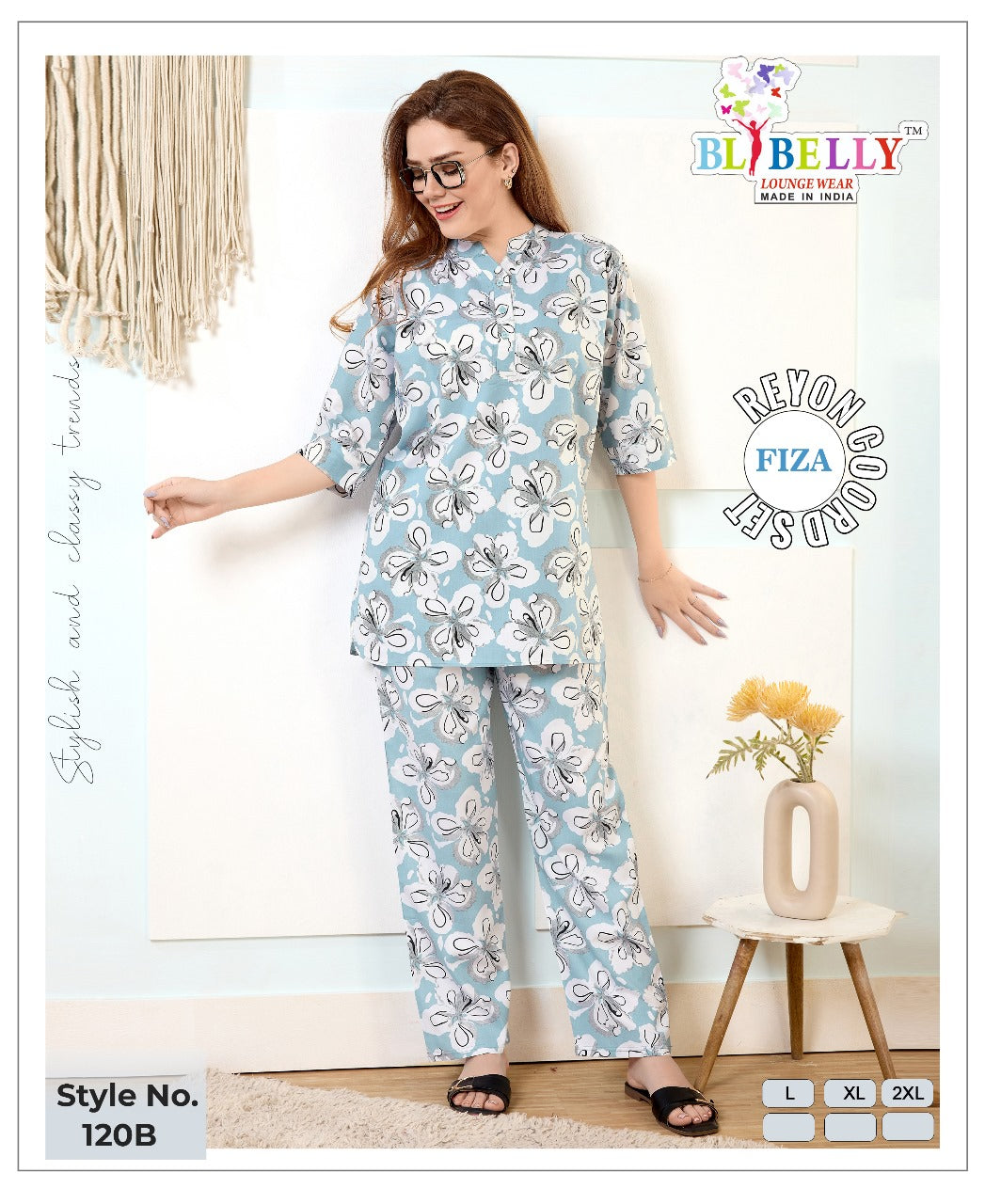Fiza 120-122 Belly Rayon Co Ord Set Wholesaler Gujarat