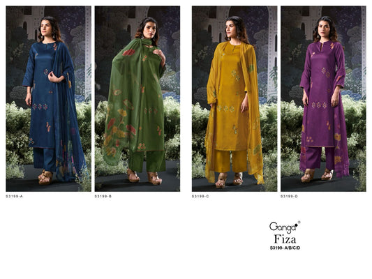 Fiza 3199 Ganga Premium Cotton Pant Style Suits Wholesaler