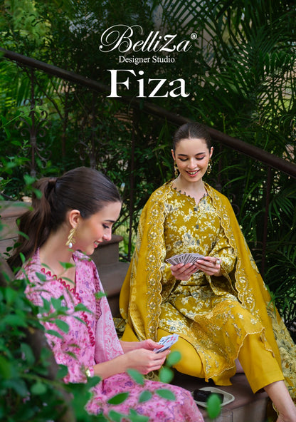 Fiza Belliza Designer Studio Cotton Karachi Readymade Suits Wholesaler Gujarat