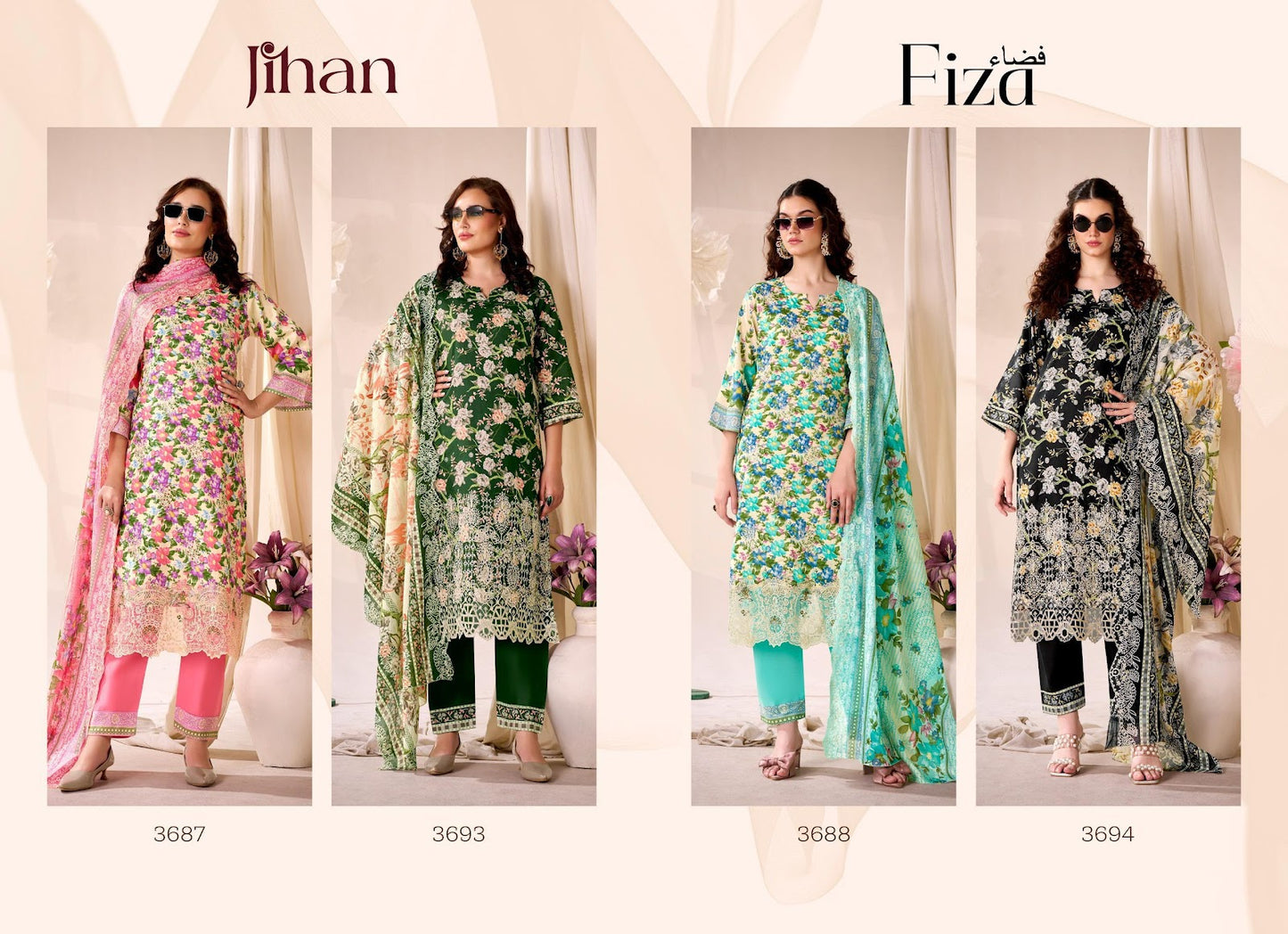 Fiza Jihan Cotton Karachi Salwar Suits Supplier India